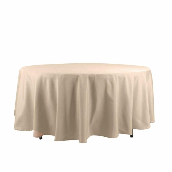 Polyester |  108″ Nude Seamless Polyester Round Tablecloth