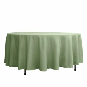 Polyester |  108″ Sage Green Seamless Polyester Round Tablecloth