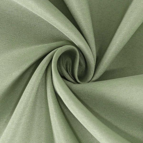 Polyester |  120″ Dusty Sage Green Seamless Polyester Round Tablecloth for 5 Foot Table With Floor-Length Drop