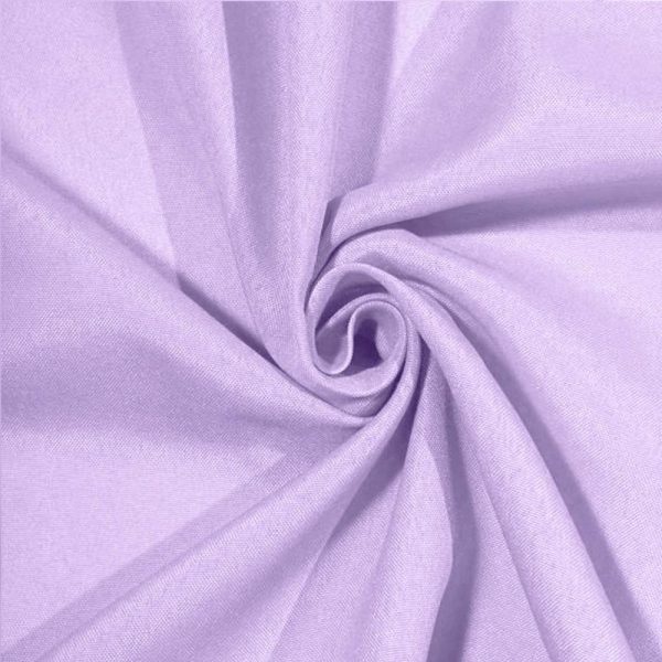 Polyester |  120″ Lavender Lilac Seamless Polyester Round Tablecloth for 5 Foot Table With Floor-Length Drop