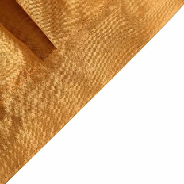 Polyester |  21ft Gold Pleated Polyester Table Skirt, Banquet Folding Table Skirt