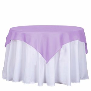 Polyester |  54″x54″ Lavender Lilac Square Seamless Polyester Table Overlay