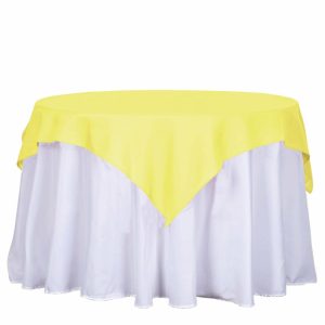 Polyester |  54″x54″ Yellow Square Seamless Polyester Table Overlay