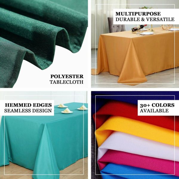 Polyester |  54″x96″ Black Seamless Polyester Linen Rectangle Tablecloth