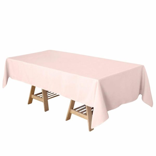 Polyester |  60″x102″ Blush Seamless Polyester Rectangular Tablecloth