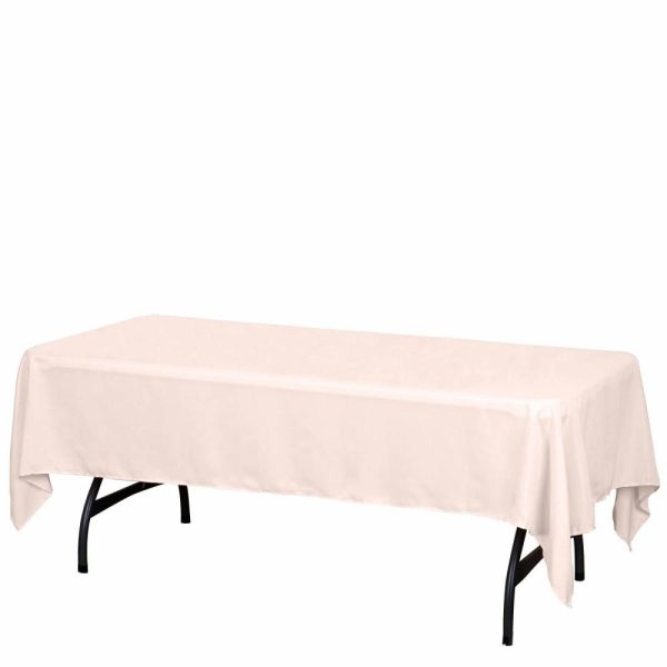 Polyester |  60″x102″ Blush Seamless Polyester Rectangular Tablecloth