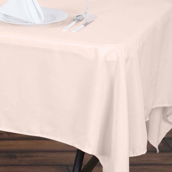 Polyester |  60″x102″ Blush Seamless Polyester Rectangular Tablecloth