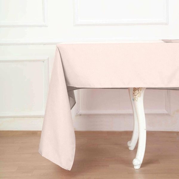 Polyester |  60″x102″ Blush Seamless Polyester Rectangular Tablecloth