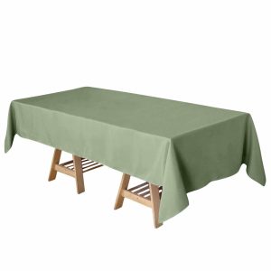 Polyester |  60″x102″ Dusty Sage Green Seamless Polyester Rectangular Tablecloth