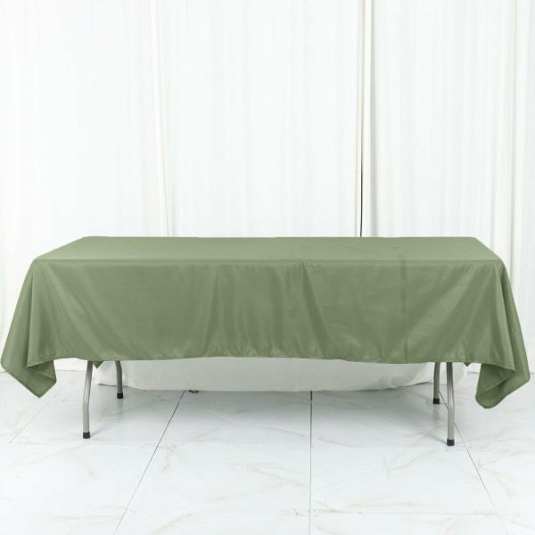 Polyester |  60″x102″ Dusty Sage Green Seamless Polyester Rectangular Tablecloth