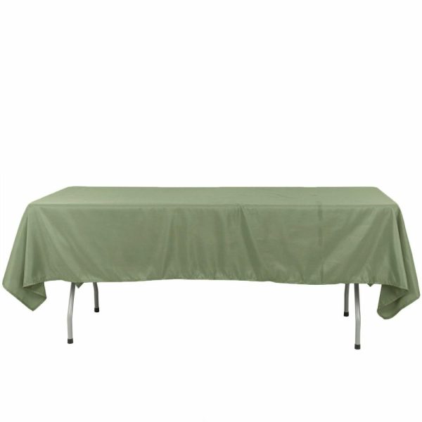 Polyester |  60″x102″ Dusty Sage Green Seamless Polyester Rectangular Tablecloth