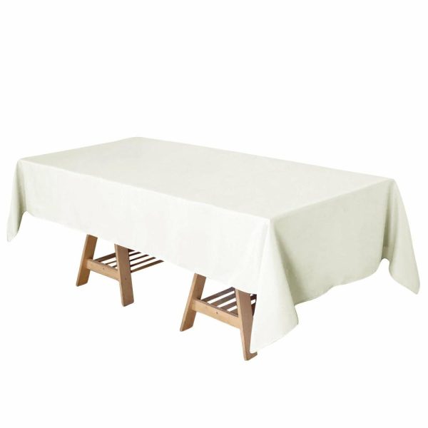 Polyester |  60″x102″ Ivory Seamless Polyester Rectangular Tablecloth