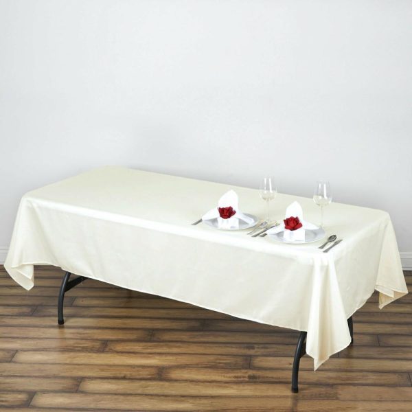 Polyester |  60″x102″ Ivory Seamless Polyester Rectangular Tablecloth