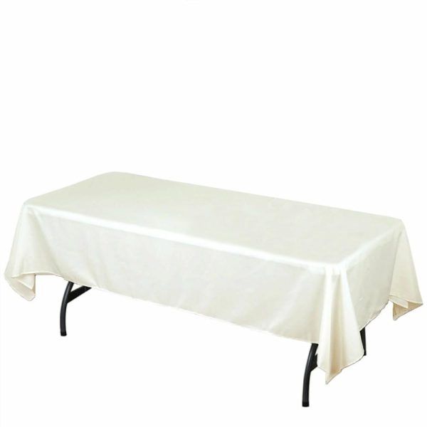 Polyester |  60″x102″ Ivory Seamless Polyester Rectangular Tablecloth