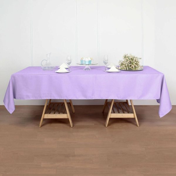 Polyester |  60″x102″ Lavender Lilac Seamless Polyester Rectangular Tablecloth