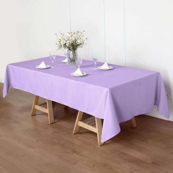 Polyester |  60″x102″ Lavender Lilac Seamless Polyester Rectangular Tablecloth