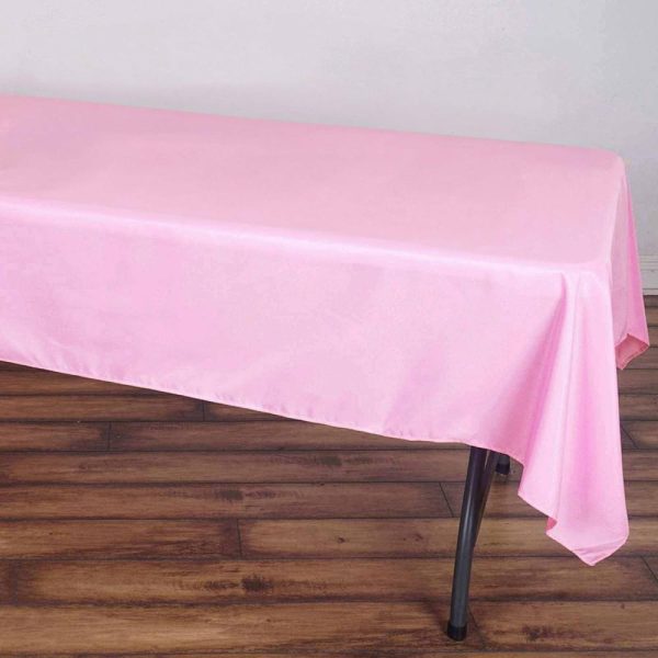 Polyester |  60″x102″ Pink Seamless Polyester Rectangular Tablecloth