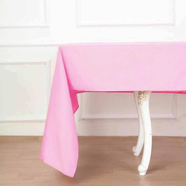 Polyester |  60″x102″ Pink Seamless Polyester Rectangular Tablecloth