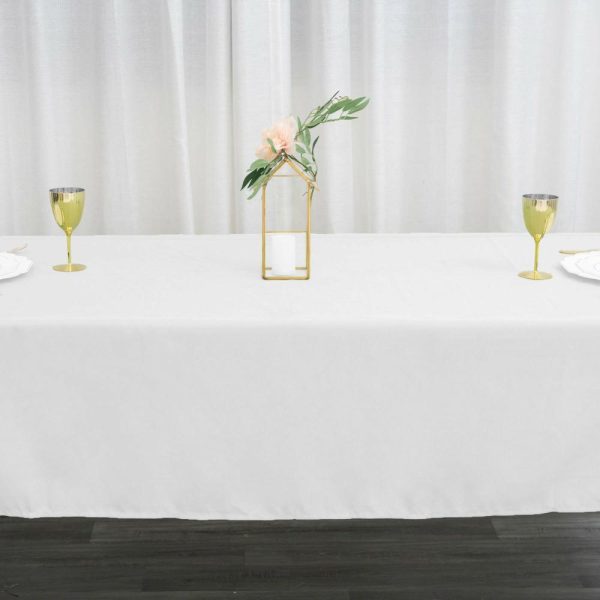 Polyester |  60″x102″ White Seamless Polyester Rectangular Tablecloth