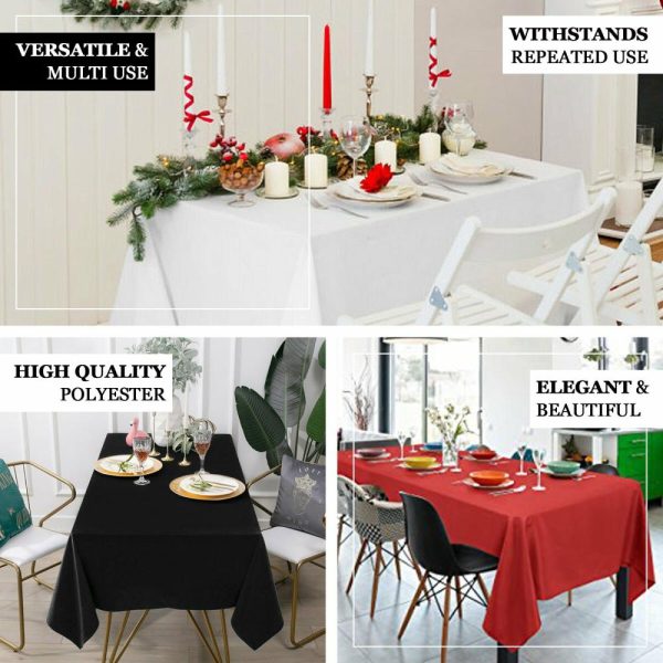 Polyester |  60″x126″ Black Seamless Polyester Rectangular Tablecloth