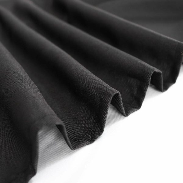 Polyester |  60″x126″ Black Seamless Polyester Rectangular Tablecloth