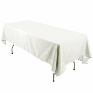 Polyester |  60″x126″ Ivory Seamless Polyester Rectangular Tablecloth