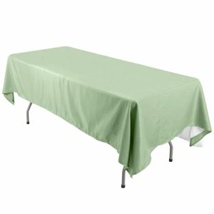 Polyester |  60″x126″ Sage Green Seamless Polyester Rectangular Tablecloth