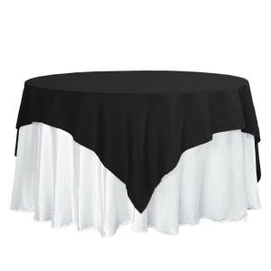 Polyester |  70″x70″ Black Square Seamless Polyester Table Overlay