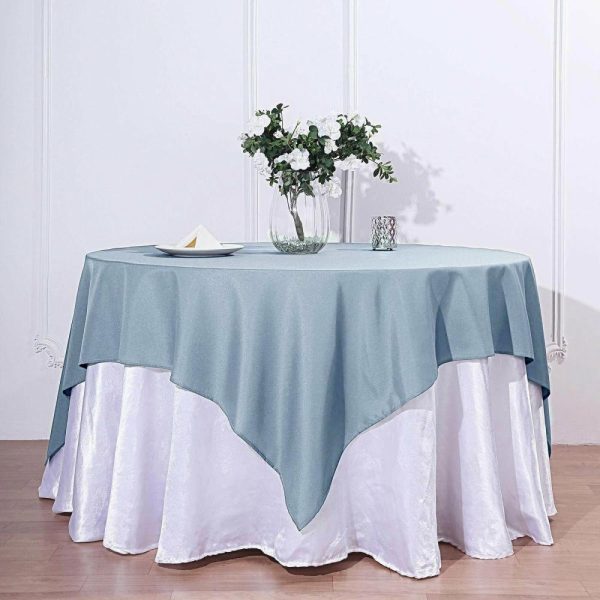 Polyester |  70″x70″ Dusty Blue Square Seamless Polyester Table Overlay