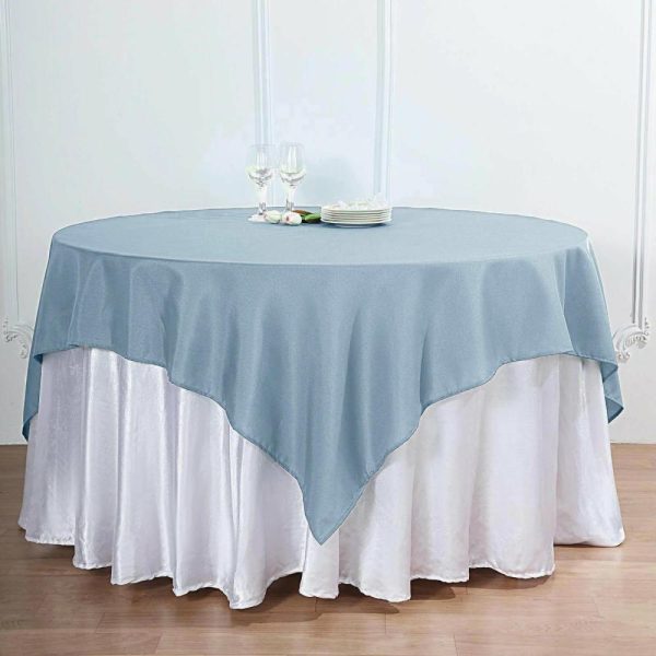 Polyester |  70″x70″ Dusty Blue Square Seamless Polyester Table Overlay