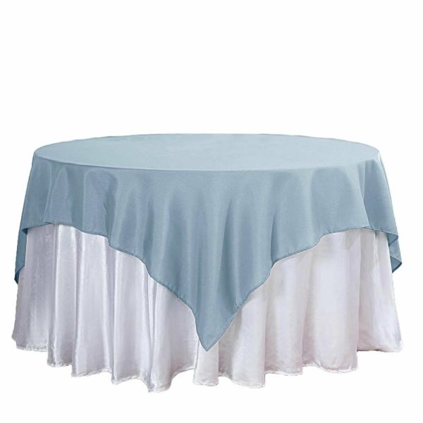 Polyester |  70″x70″ Dusty Blue Square Seamless Polyester Table Overlay