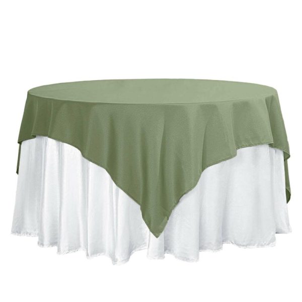 Polyester |  70″x70″ Dusty Sage Green Seamless Polyester Square Table Overlay