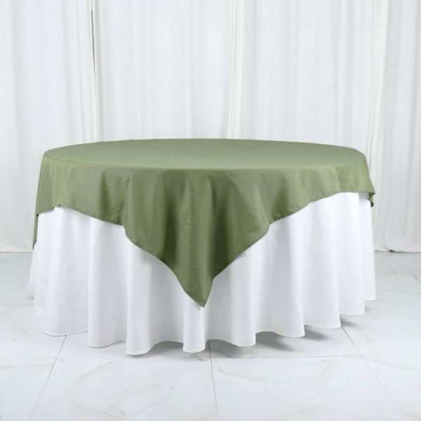 Polyester |  70″x70″ Dusty Sage Green Seamless Polyester Square Table Overlay