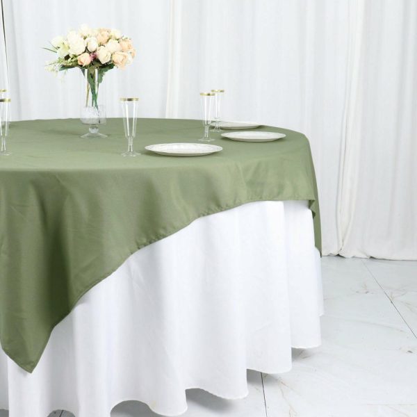 Polyester |  70″x70″ Dusty Sage Green Seamless Polyester Square Table Overlay