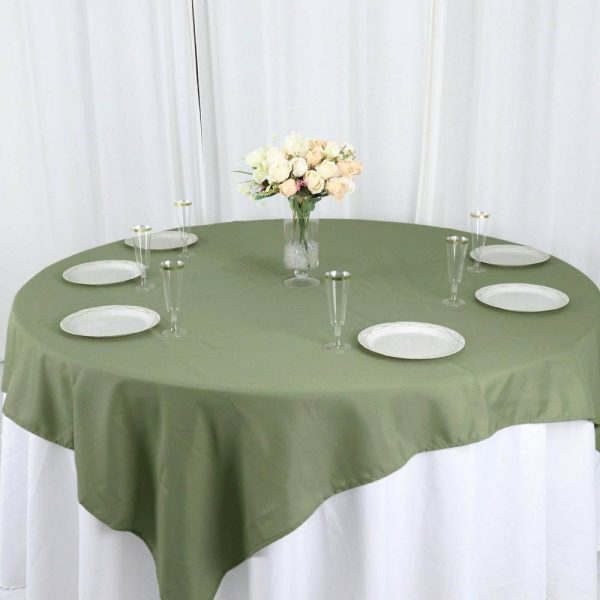 Polyester |  70″x70″ Dusty Sage Green Seamless Polyester Square Table Overlay