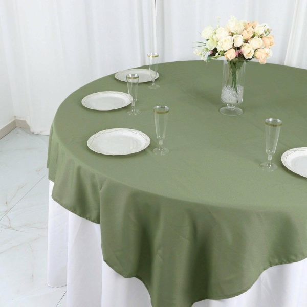 Polyester |  70″x70″ Dusty Sage Green Seamless Polyester Square Table Overlay