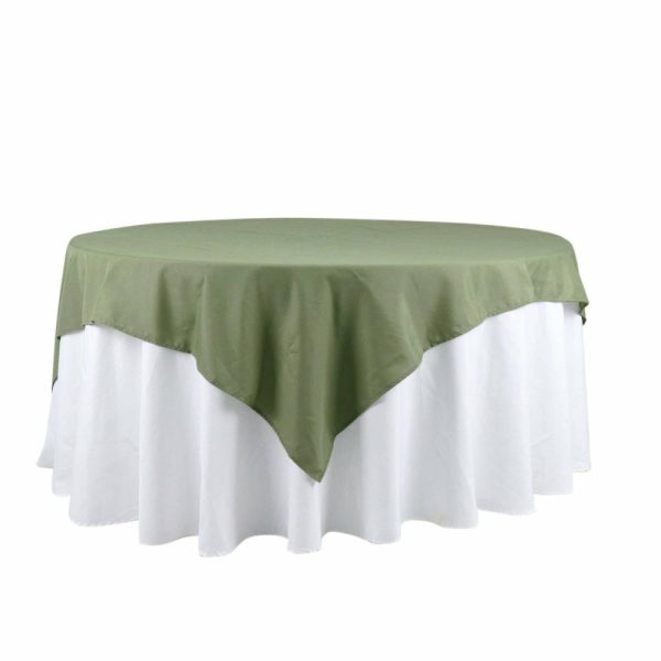 Polyester |  70″x70″ Dusty Sage Green Seamless Polyester Square Table Overlay