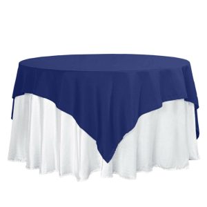 Polyester |  70″x70″ Navy Blue Square Seamless Polyester Table Overlay