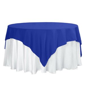 Polyester |  70″x70″ Royal Blue Square Seamless Polyester Table Overlay