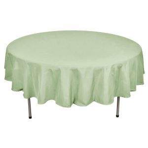 Polyester |  90″ Sage Green Seamless Polyester Round Tablecloth