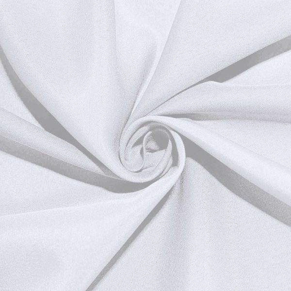 Polyester |  90″ White Seamless Polyester Round Tablecloth