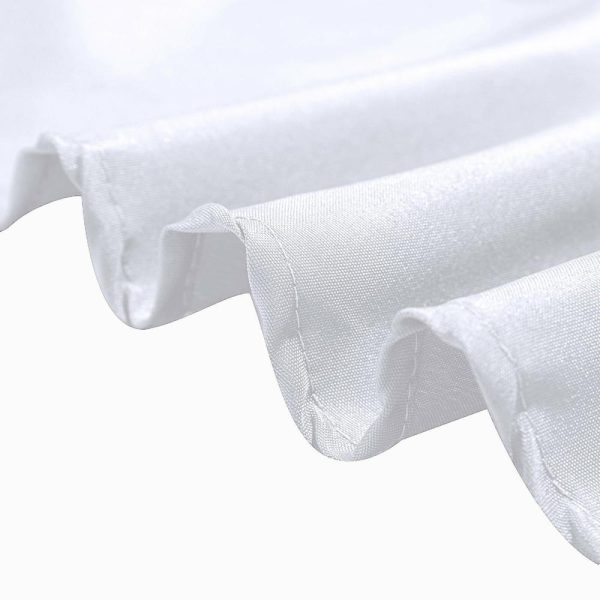 Polyester |  90″ White Seamless Polyester Round Tablecloth