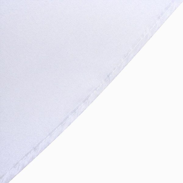 Polyester |  90″ White Seamless Polyester Round Tablecloth