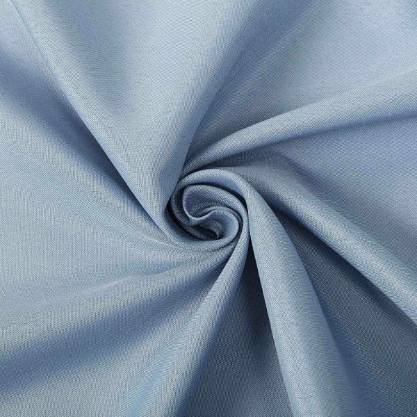 Polyester |  90″x132″ Dusty Blue Seamless Polyester Rectangular Tablecloth for 6 Foot Table With Floor-Length Drop