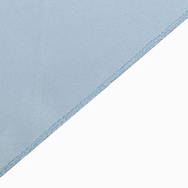 Polyester |  90″x132″ Dusty Blue Seamless Polyester Rectangular Tablecloth for 6 Foot Table With Floor-Length Drop