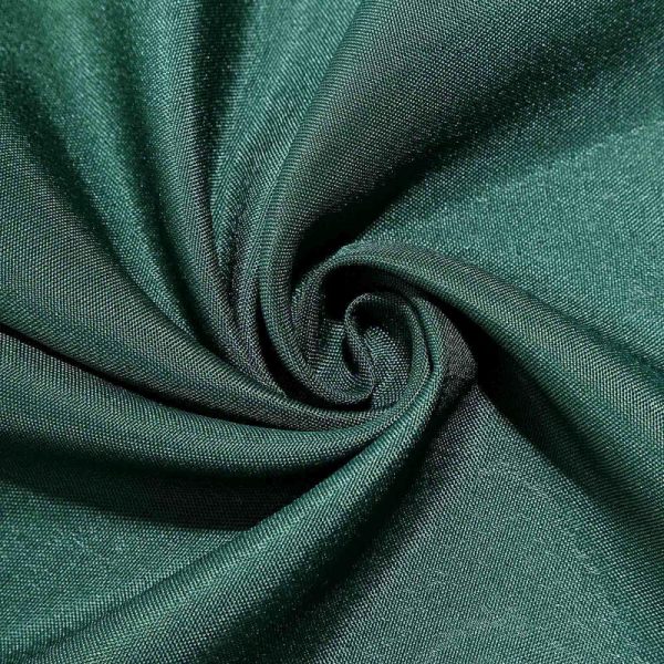 Polyester |  90″x132″ Hunter Emerald Green Seamless Polyester Rectangular Tablecloth for 6 Foot Table With Floor-Length Drop