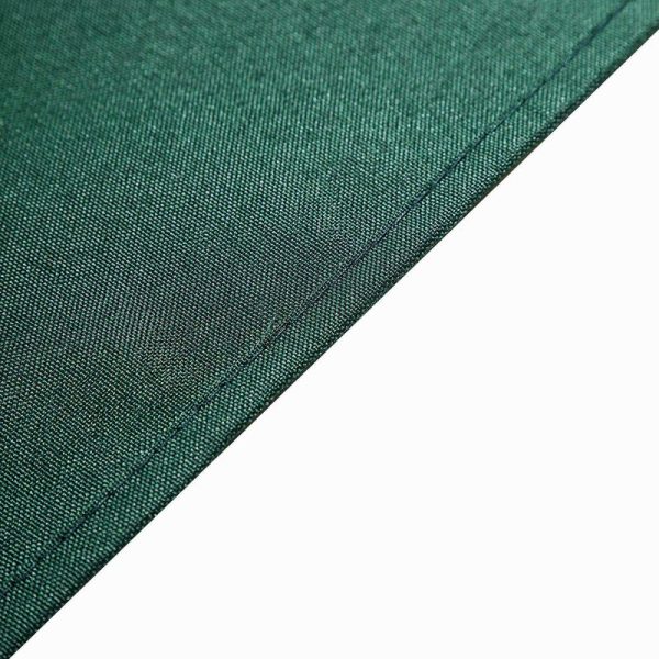 Polyester |  90″x132″ Hunter Emerald Green Seamless Polyester Rectangular Tablecloth for 6 Foot Table With Floor-Length Drop