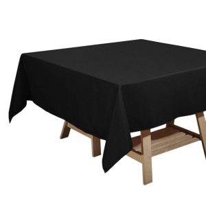 Polyester |  Black Polyester Square Tablecloth 70″x70″