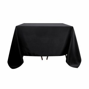 Polyester |  Black Polyester Square Tablecloth 90″x90″