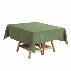 Polyester |  Dusty Sage Green Polyester Square Tablecloth 54″x54″